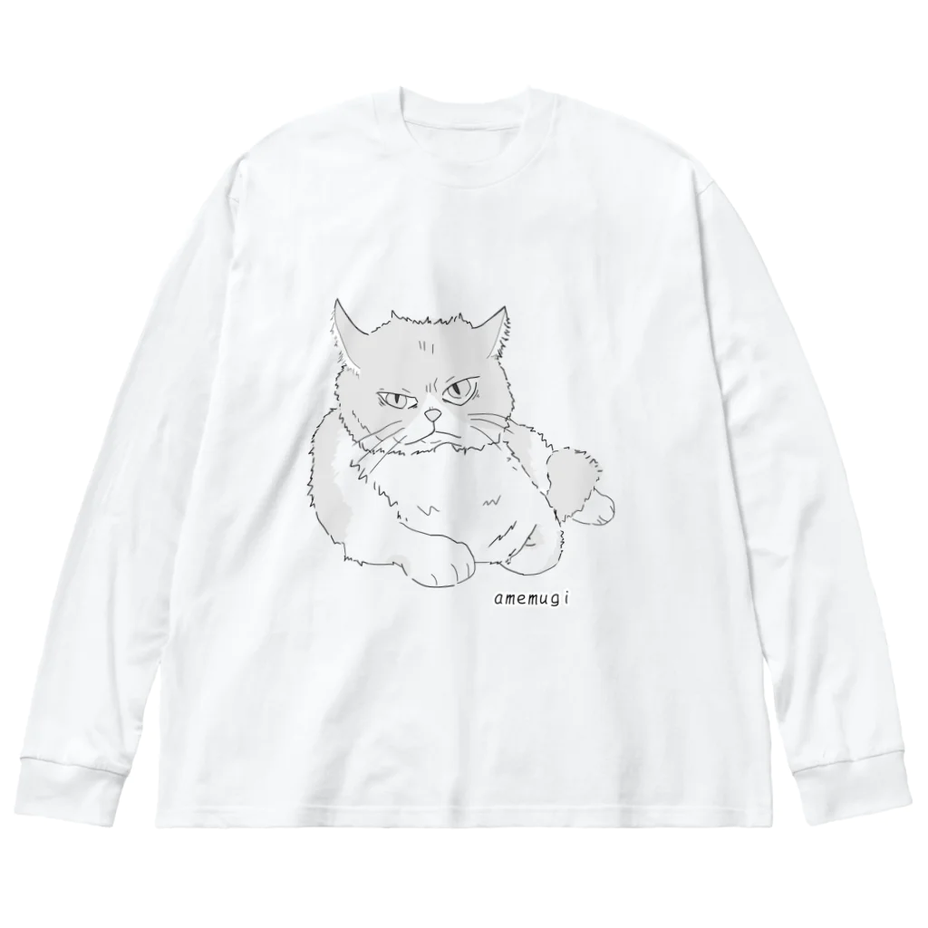 amemugi（あめむぎ）のめちゃくちゃ強そうに見えるネコ。 Big Long Sleeve T-Shirt