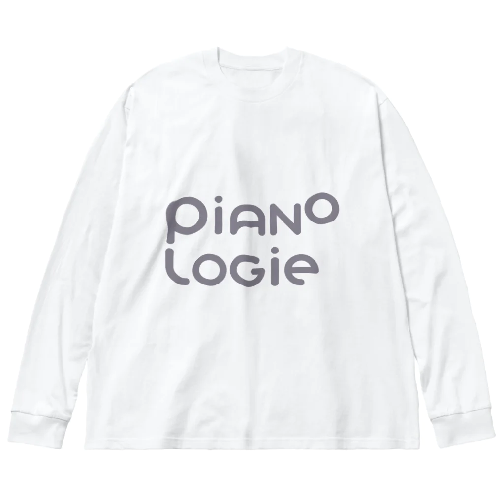 PIANOLOGIEのピアノロジーロゴ グレイ Big Long Sleeve T-Shirt