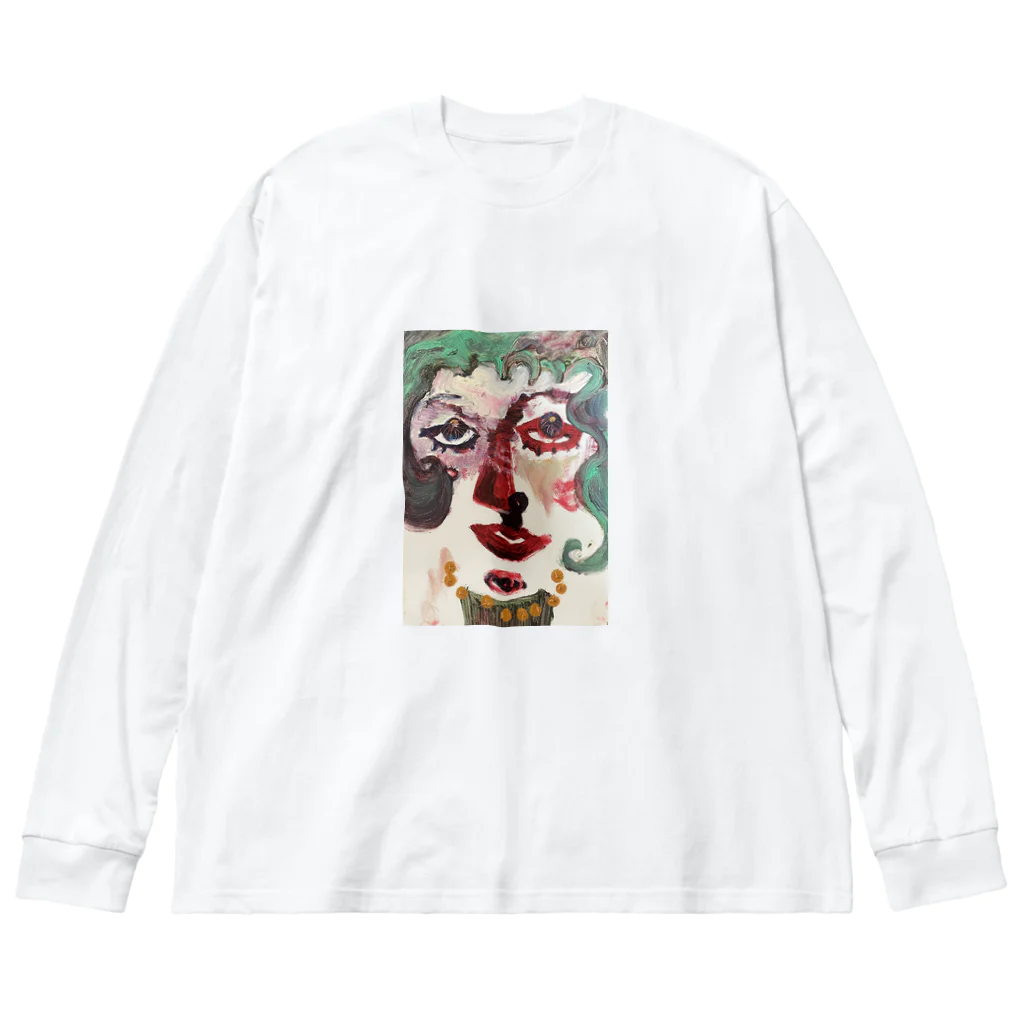 𝐥𝐢𝐬𝐚𝐰𝐚𝐭𝐚𝐧𝐚𝐛𝐞𝐩𝐚𝐢𝐧𝐭𝐢𝐧𝐠𝐬の自画像 ビッグシルエットロングスリーブTシャツ