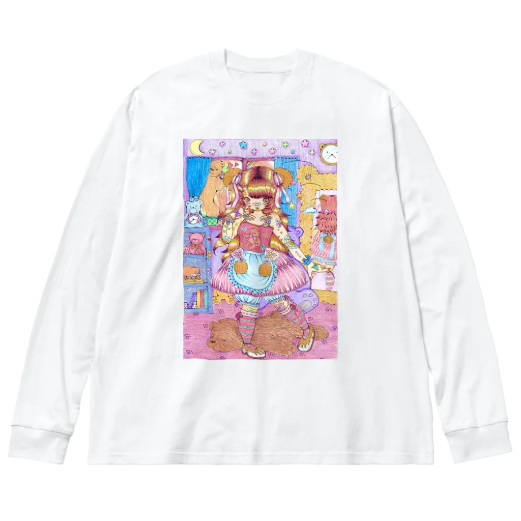 くまちくまお屋さんのteddy bear girl's room Big Long Sleeve T-Shirt