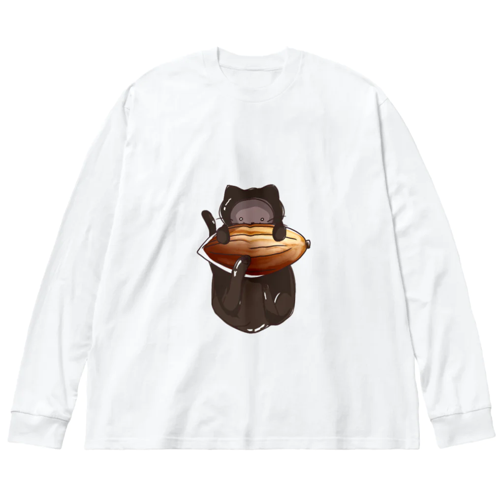 ちょこねこshopのカカオ豆とちょこねこビッグシルエットロングスリーブTシャツ ビッグシルエットロングスリーブTシャツ