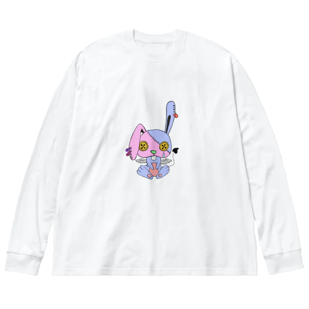 うずらのZombie rabbit  ビッグシルエットロングスリーブTシャツ