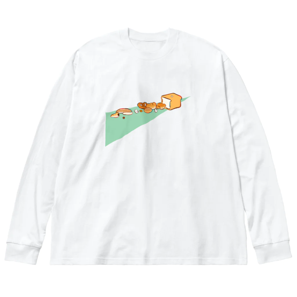 穂の湯のパンの道 ビッグシルエットロングスリーブTシャツ