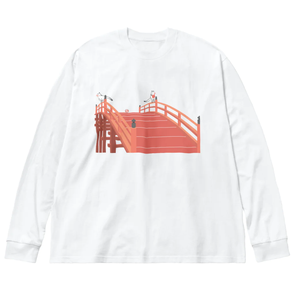 Amiの狐の赤太鼓橋 ビッグシルエットロングスリーブTシャツ