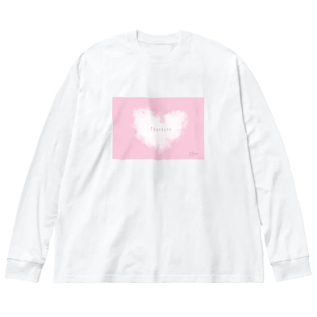 YUKOのピンクハート ビッグシルエットロングスリーブTシャツ