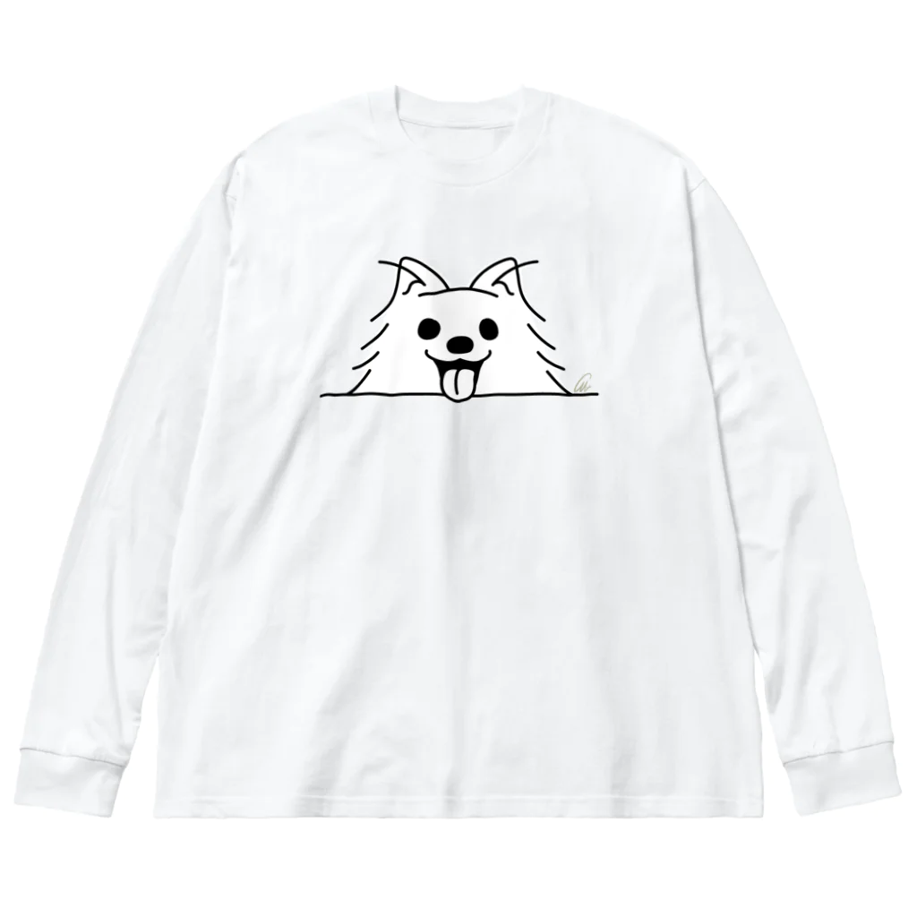 イラスト MONYAAT のポメラニアンっ！ ビッグシルエットロングスリーブTシャツ