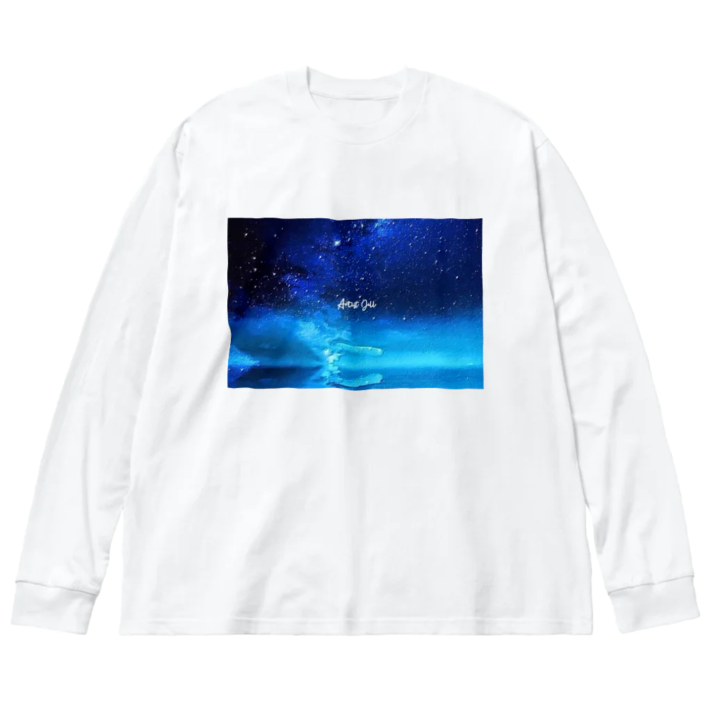 【ホラー専門店】ジルショップの絵画風の幻想的な星空(横長) Big Long Sleeve T-Shirt