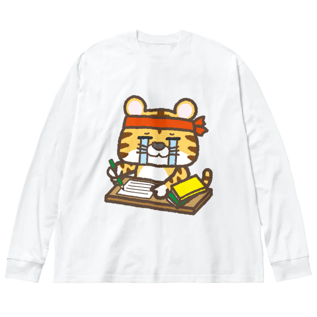 uta9maショップの泣きながら勉強・仕事をする寅さん ビッグシルエットロングスリーブTシャツ