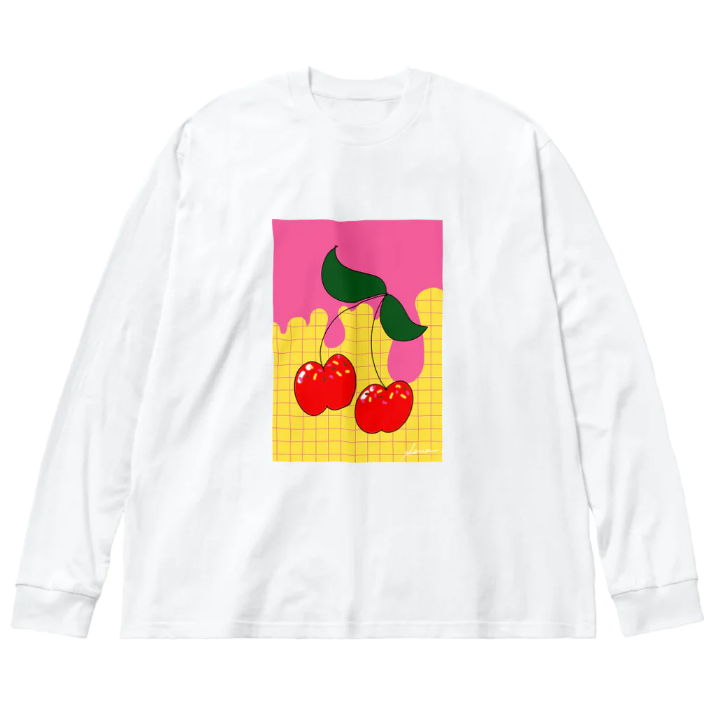 なんでもデザイン屋さんのアメリカンチェリー Big Long Sleeve T-Shirt