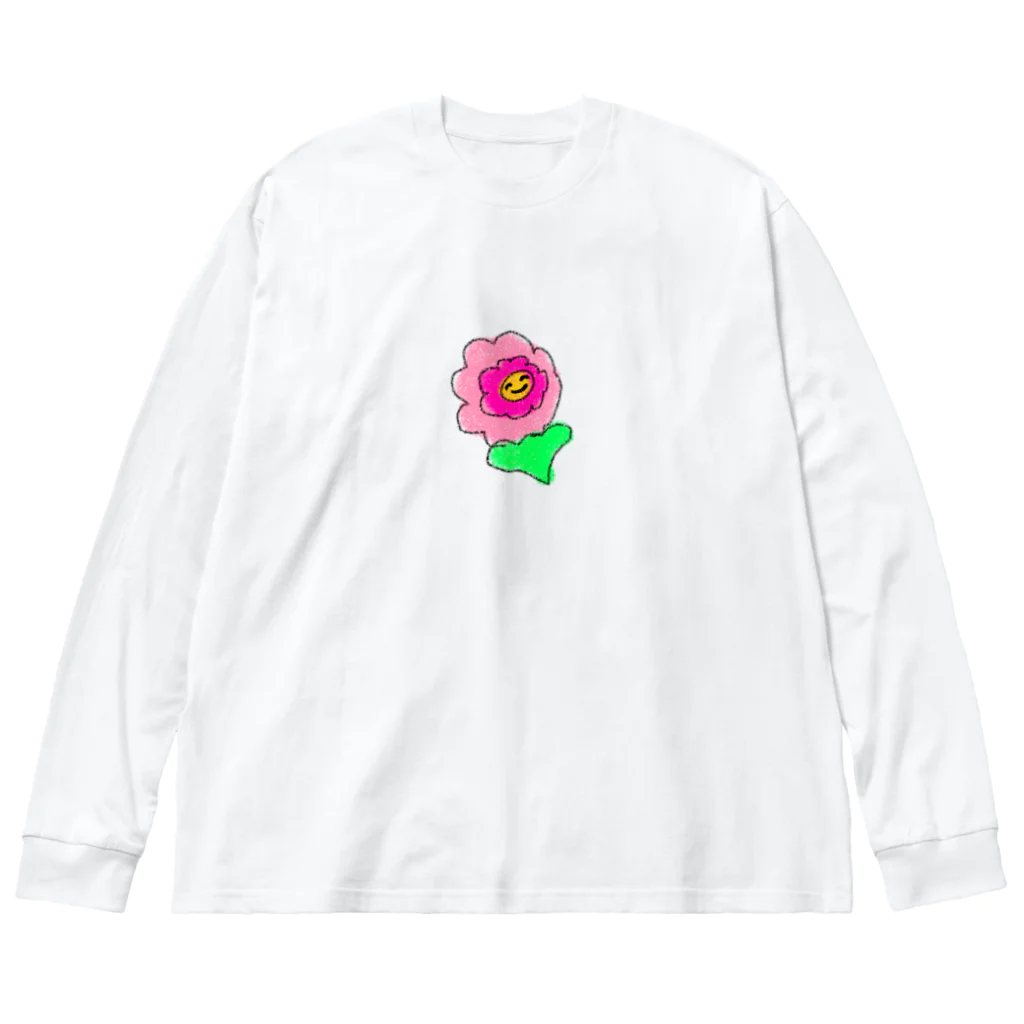 RINちゃんのフラワー顔つき ビッグシルエットロングスリーブTシャツ