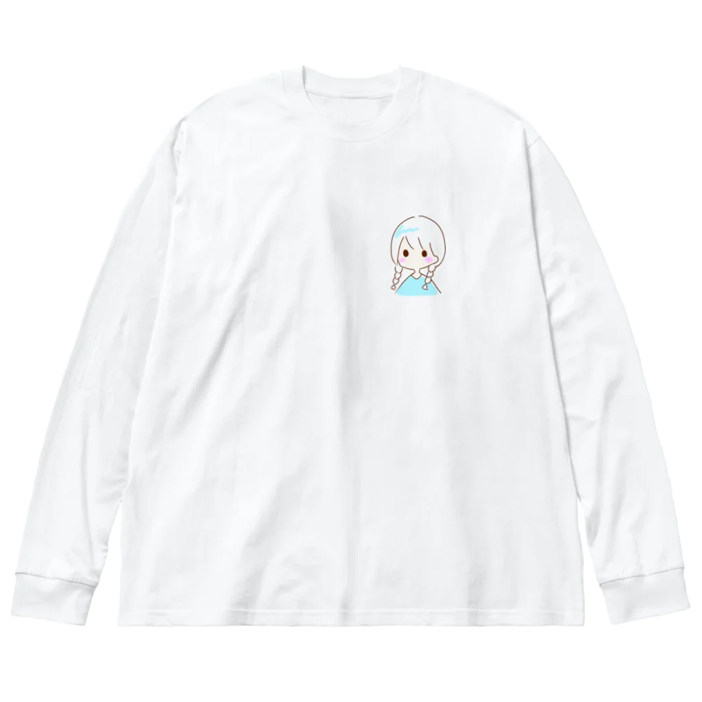 さくらもちの三つ編みの女の子(青色・水色) Big Long Sleeve T-Shirt