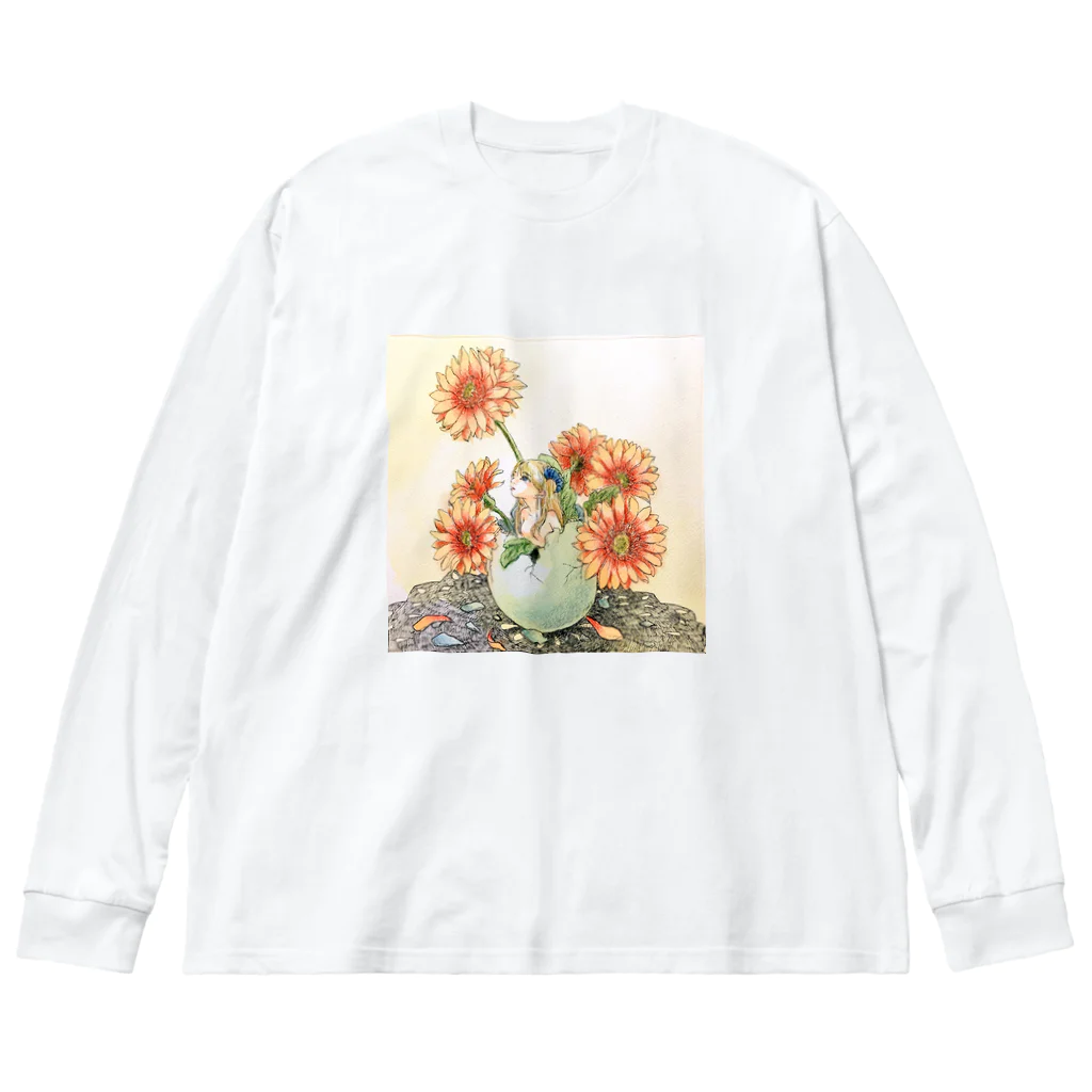 工房　鼓草 -こうぼう　つづみぐさ-のガーベラの君 ビッグシルエットロングスリーブTシャツ