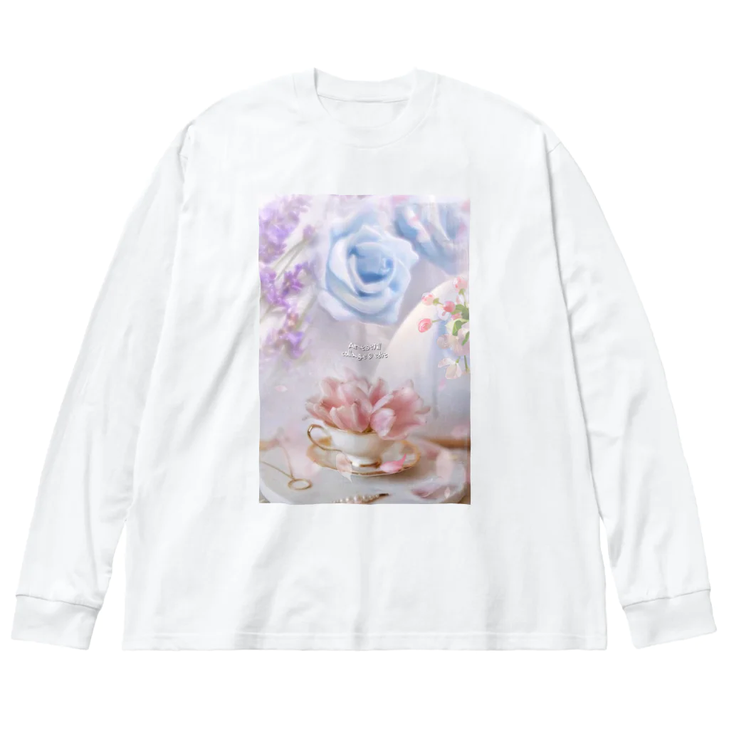 【ホラー専門店】ジルショップの上品な花々 ビッグシルエットロングスリーブTシャツ