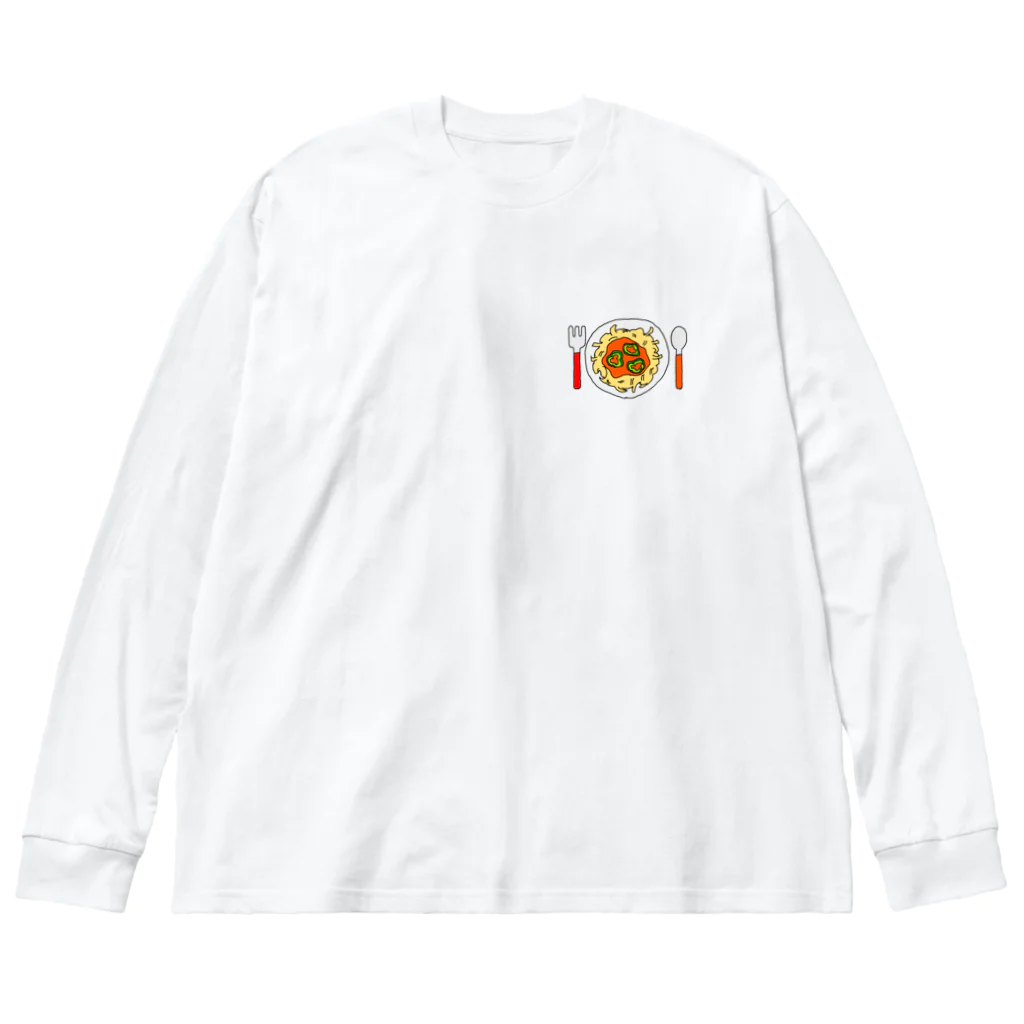 まんぷくユナイテッド 松下のパスタたいらげ ビッグシルエットロングスリーブTシャツ