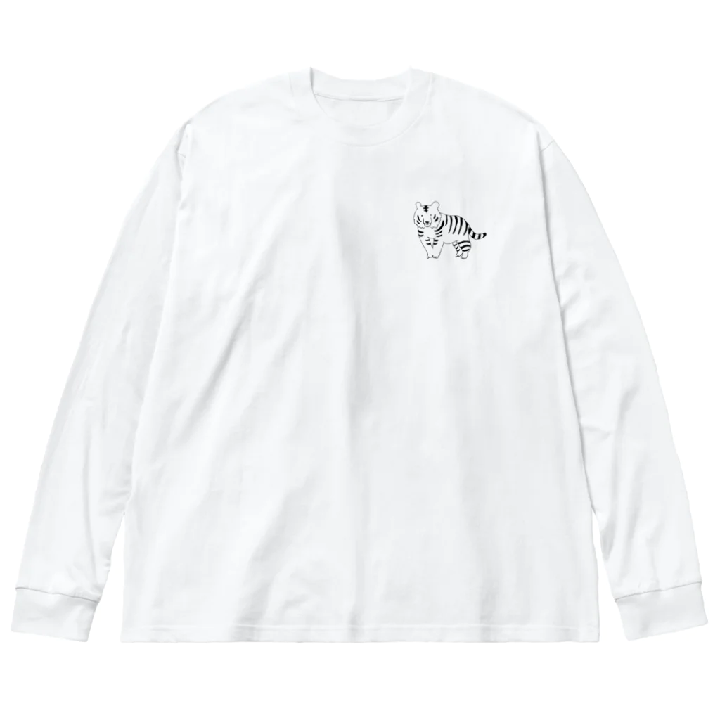 rurumoon🌙のつぶらな瞳のトラ ビッグシルエットロングスリーブTシャツ