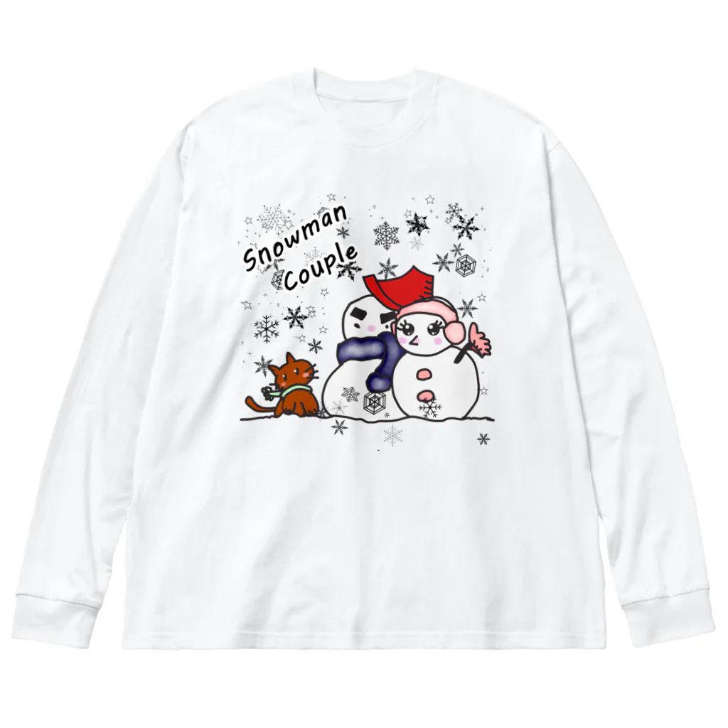 Oh!Challeの雪だるまちゃんカップル ビッグシルエットロングスリーブTシャツ