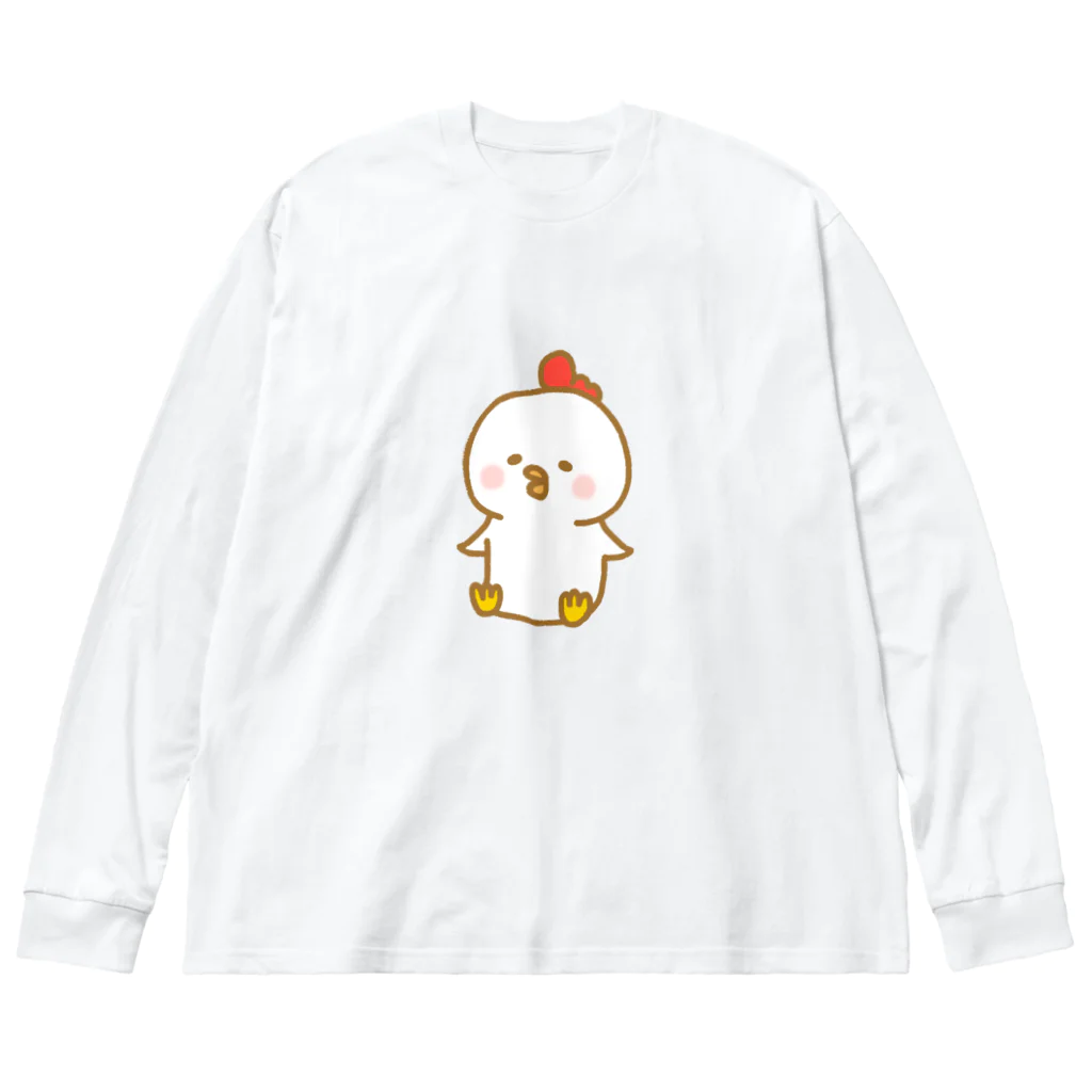 もちぱっちのにわとりさん ビッグシルエットロングスリーブTシャツ