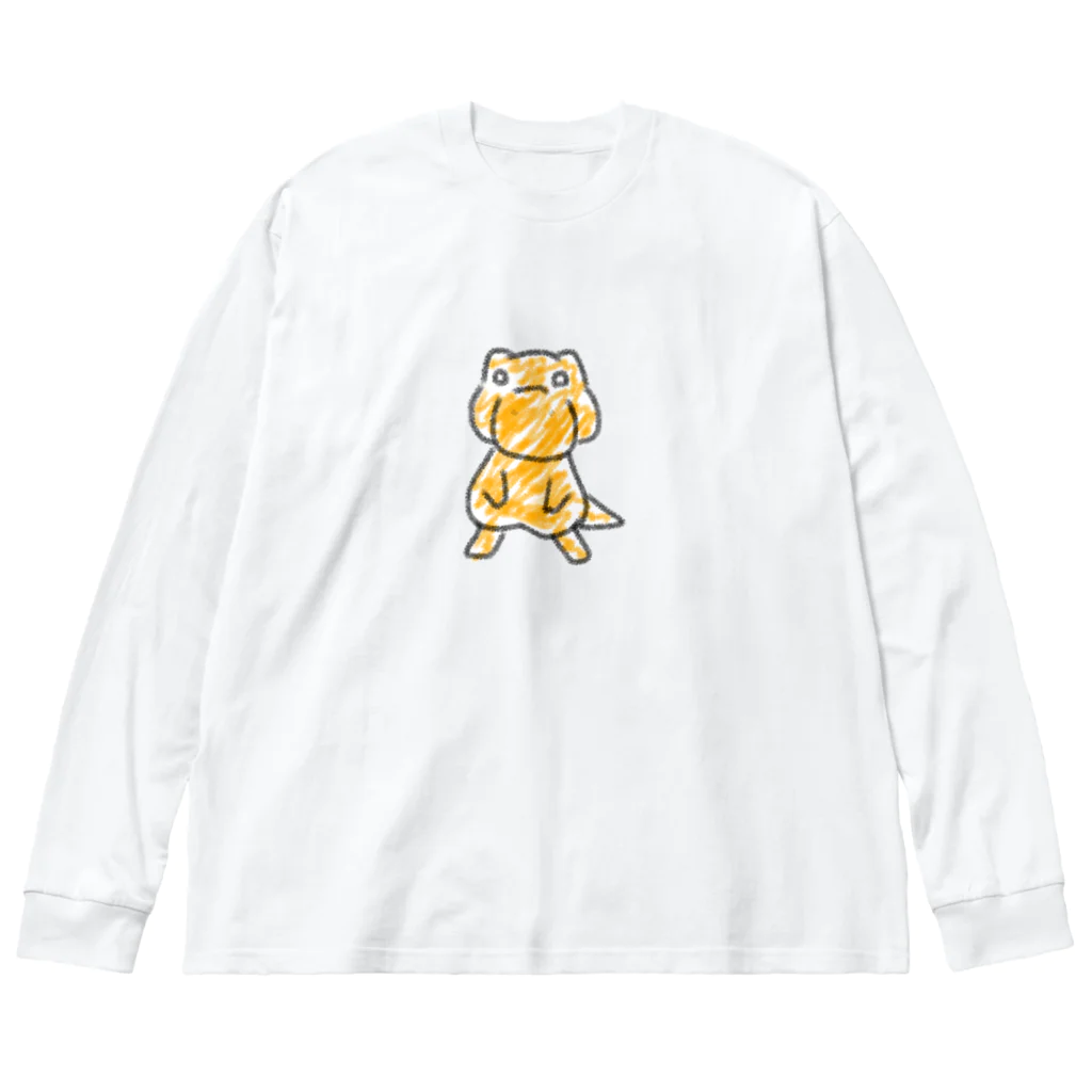 ゆるも鹿々堂の落書き風恐竜 Big Long Sleeve T-Shirt