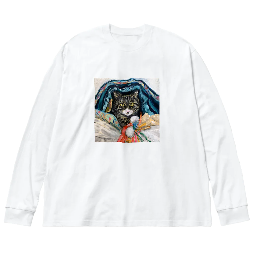 aomanecoのいたずら こねこ ビッグシルエットロングスリーブTシャツ