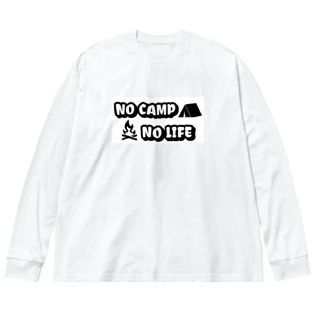 アウトドアデザインのNO CAMP NO LIFE ビッグシルエットロングスリーブTシャツ