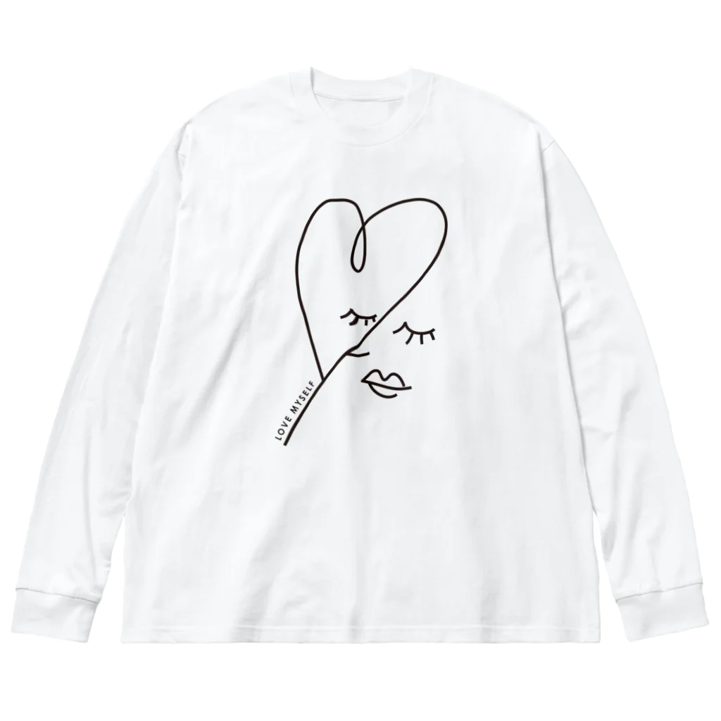 ettoのLOVE MYSELF [ブラック] Big Long Sleeve T-Shirt