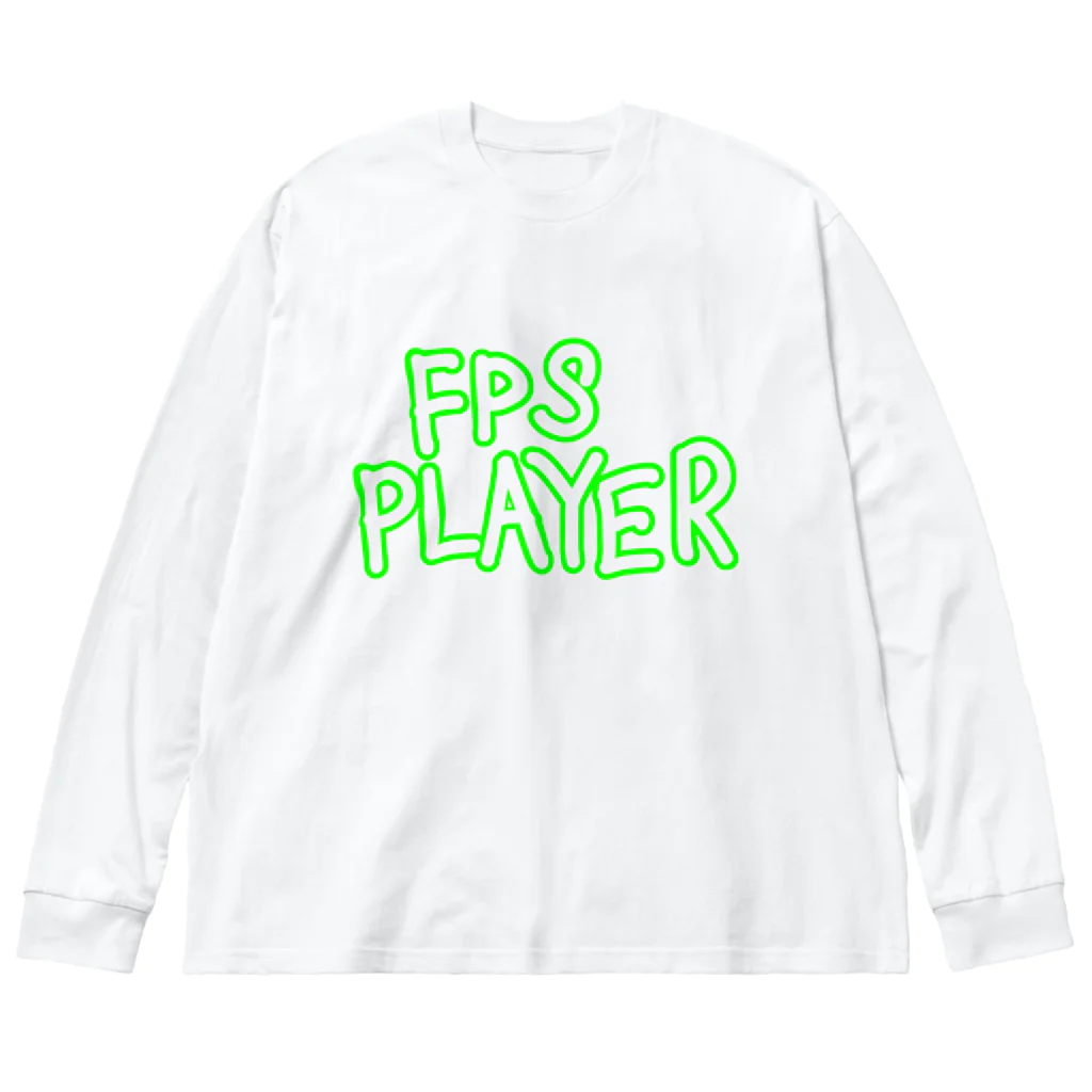 鮫処 祭のFPS PLAYER　グリーン ビッグシルエットロングスリーブTシャツ