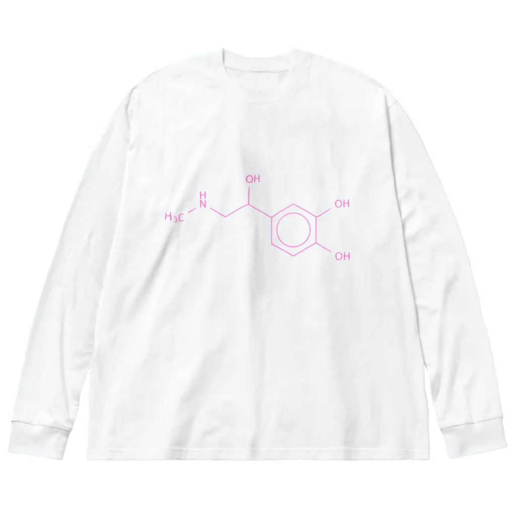 分子構造のアドレナリンの分子構造 ビッグシルエットロングスリーブTシャツ