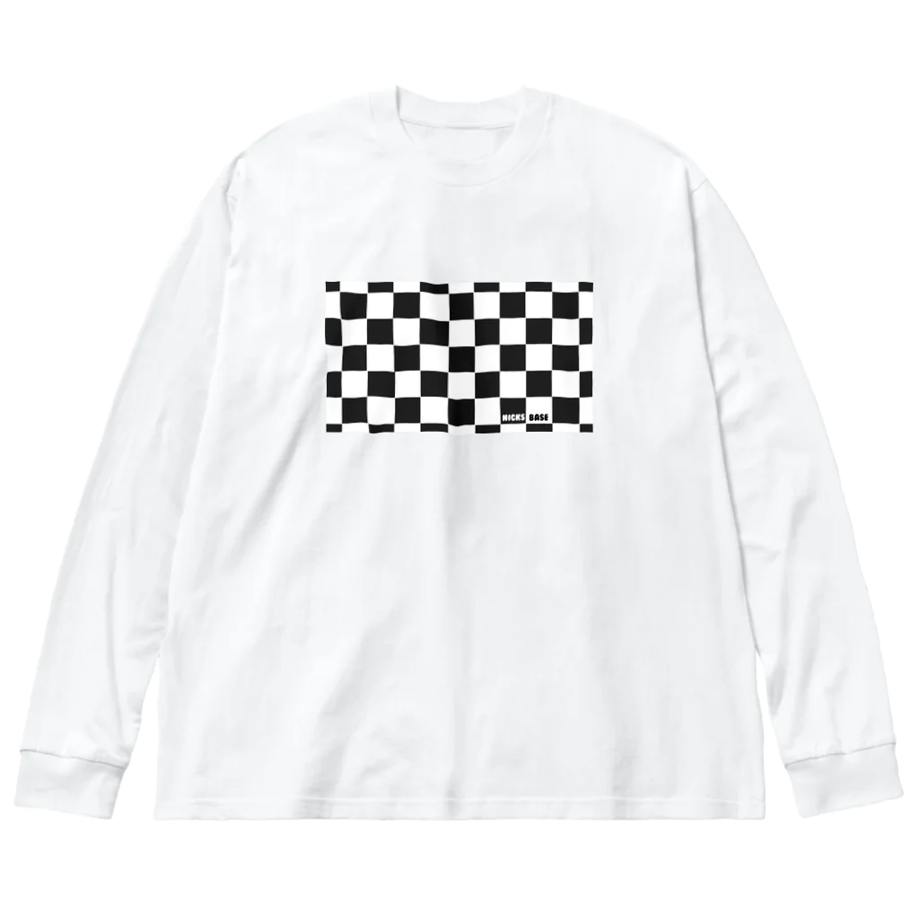 NICKS BASE -ﾆｯｸｽﾍﾞｰｽ-のNICKS BASE ｽﾀｰﾄﾛｺﾞﾁｪｯｶｰ Big Long Sleeve T-Shirt