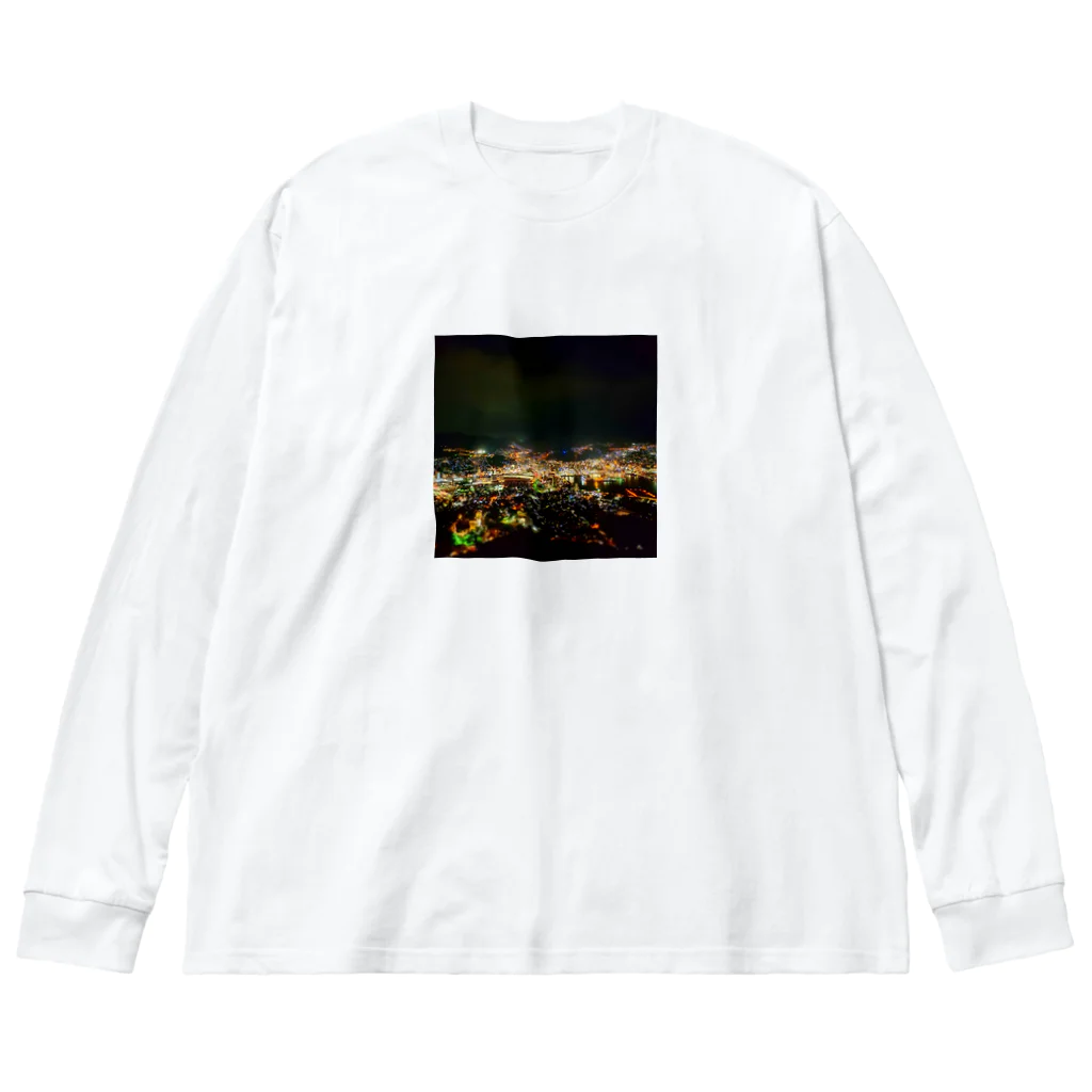 面白Tシャツ専門店の～稲佐山の夜景を添えて～ Big Long Sleeve T-Shirt
