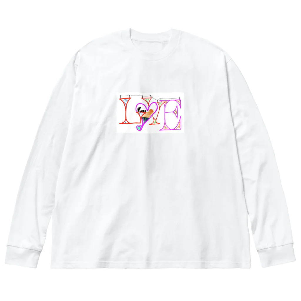 面白Tシャツ専門店の〰️loveを添えて〰️ Big Long Sleeve T-Shirt