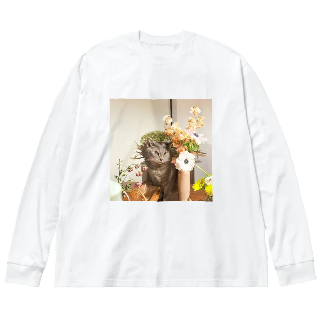 anti flowerの花の中のおしゃれハナちゃん ビッグシルエットロングスリーブTシャツ