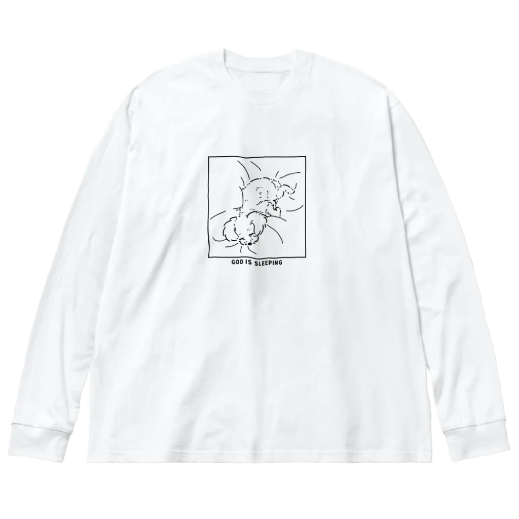 YamamoriMeidoの寝ているトイプードル ビッグシルエットロングスリーブTシャツ