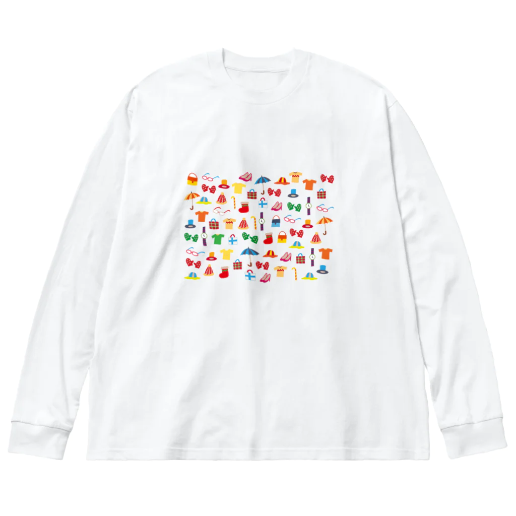 puikkoの北欧風イラスト　装身具 ビッグシルエットロングスリーブTシャツ