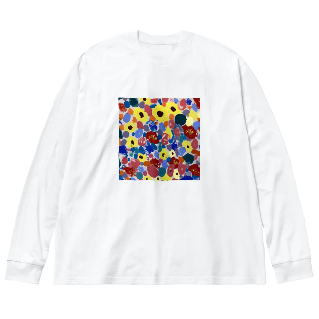 ラリラリの綺麗な花柄 ビッグシルエットロングスリーブTシャツ