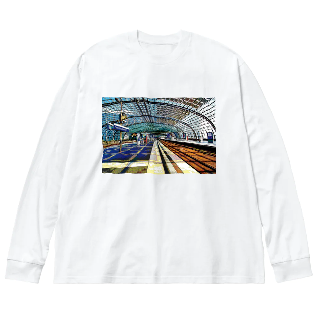 GALLERY misutawoのドイツ ベルリン中央駅のホーム ビッグシルエットロングスリーブTシャツ