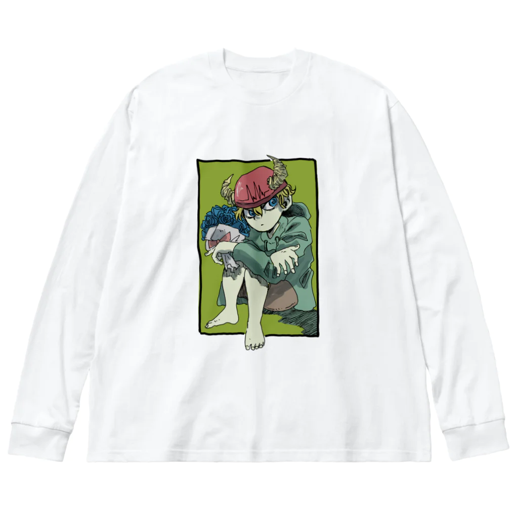 怪獣流通センターの独りぼっち怪獣と花束（奇跡） Big Long Sleeve T-Shirt