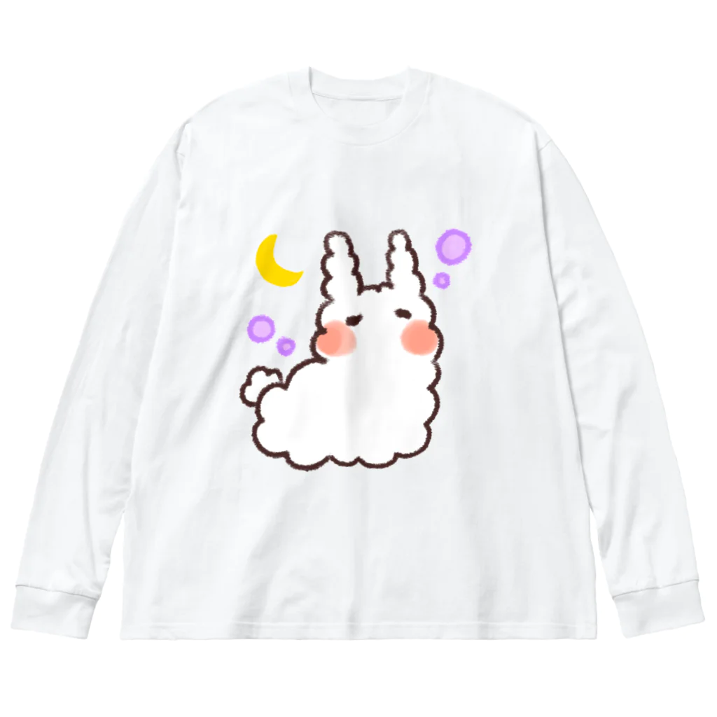 K.momokoのうさぎのうみうし(ウトウトver.) ビッグシルエットロングスリーブTシャツ