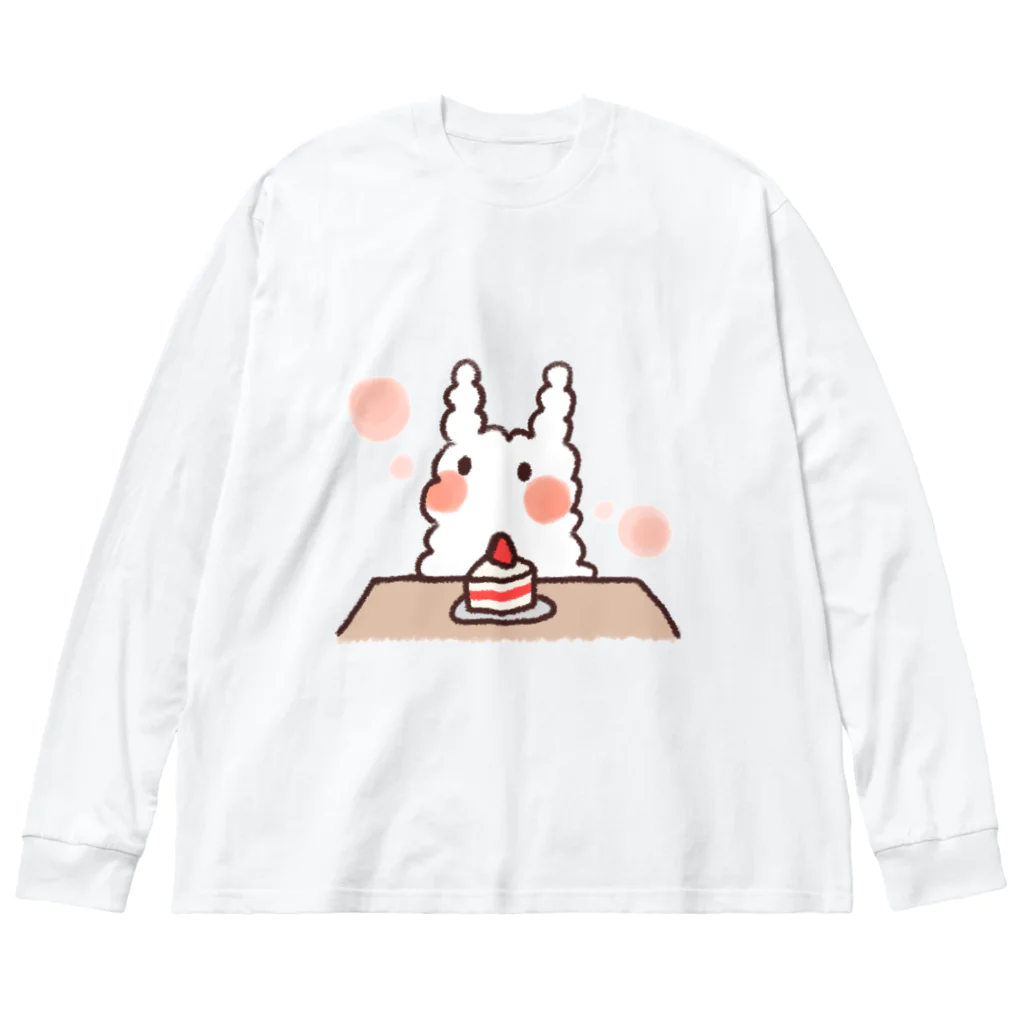 K.momokoのうさぎのウミウシ(ケーキver.) ビッグシルエットロングスリーブTシャツ