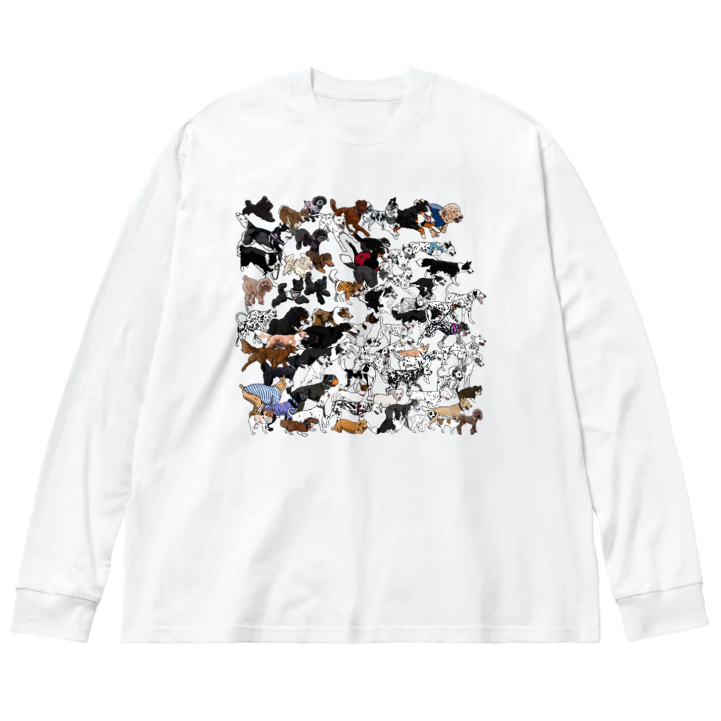 lily_dalmatianの改正版　セール用ランニングドッグ ビッグシルエットロングスリーブTシャツ