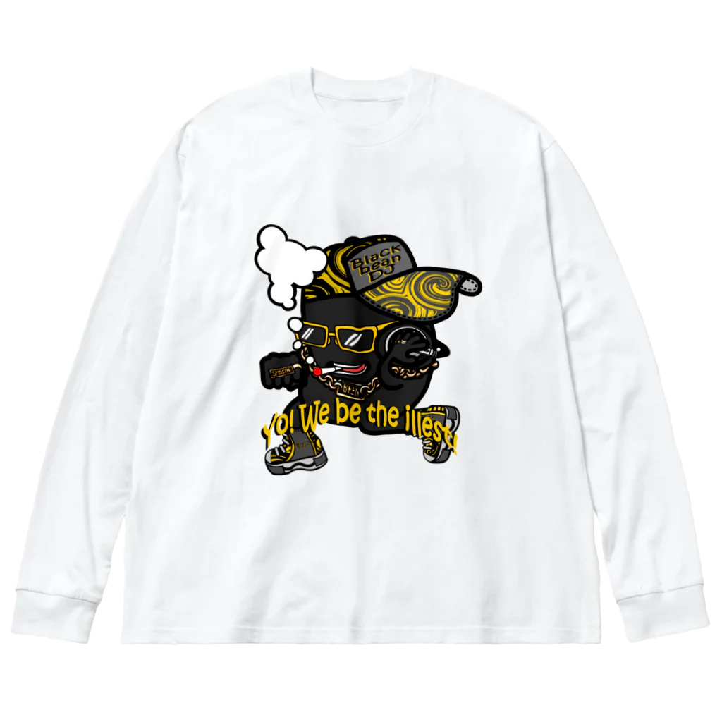 オリジナルデザインTシャツ　SMOKIN'の黒豆DJ Big Long Sleeve T-Shirt