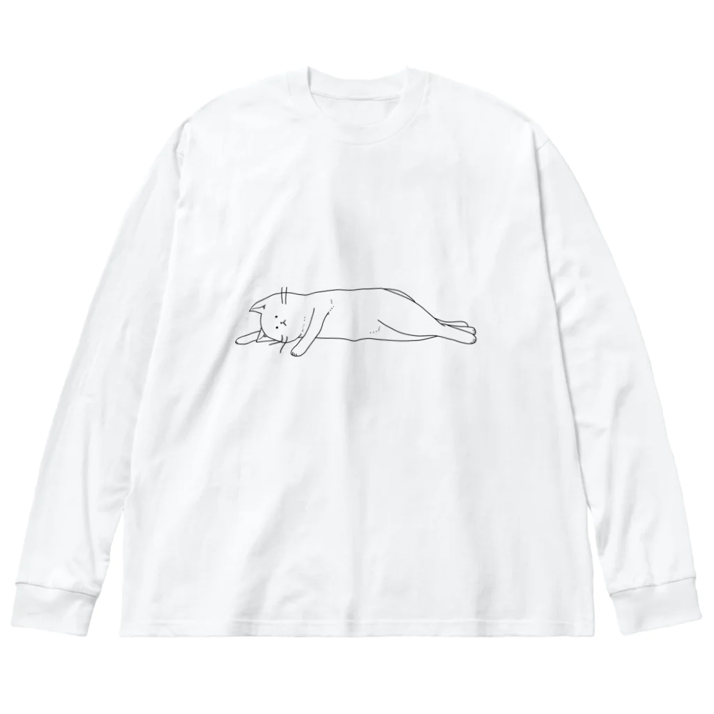 サワネチヒロのショップの起きたくない猫 Big Long Sleeve T-Shirt