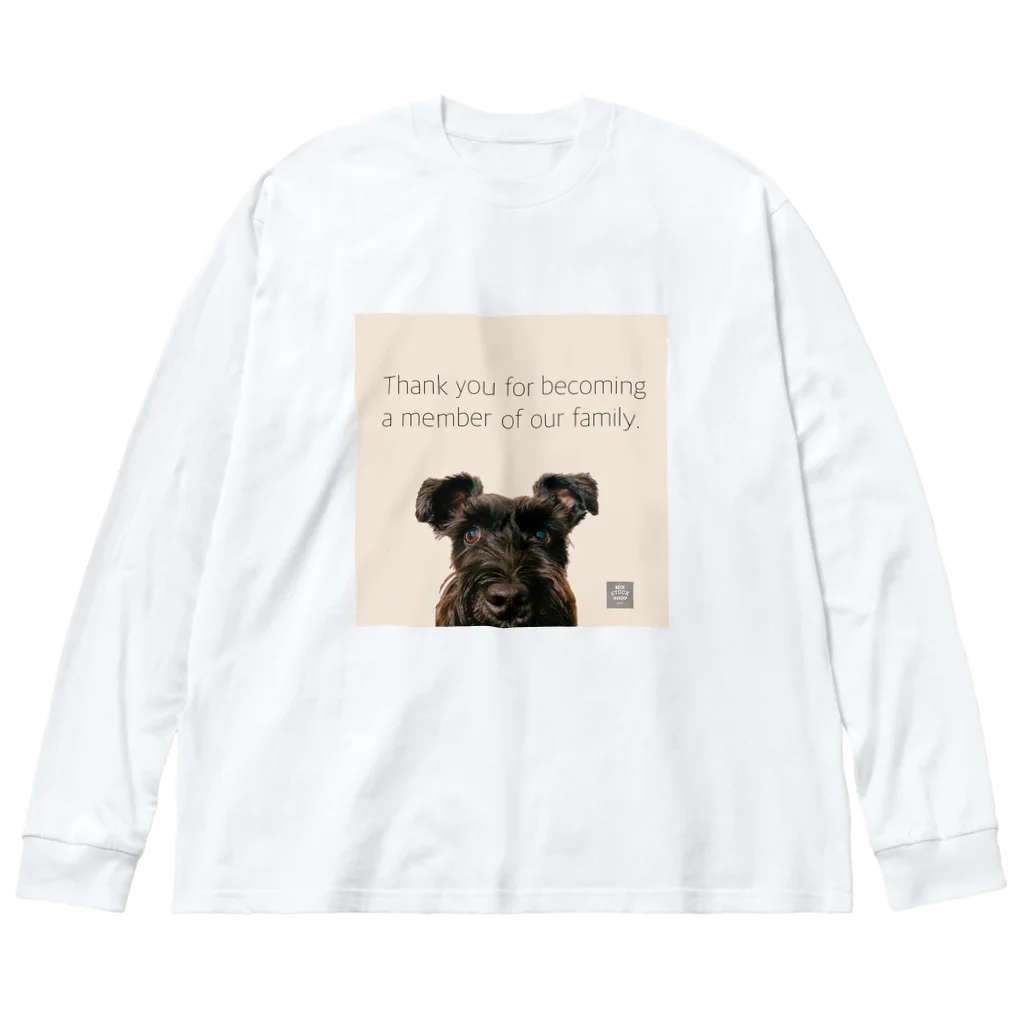 KURO のドアップKURO シュナウザー 黒シュナ 黒い犬 ビッグシルエットロングスリーブTシャツ