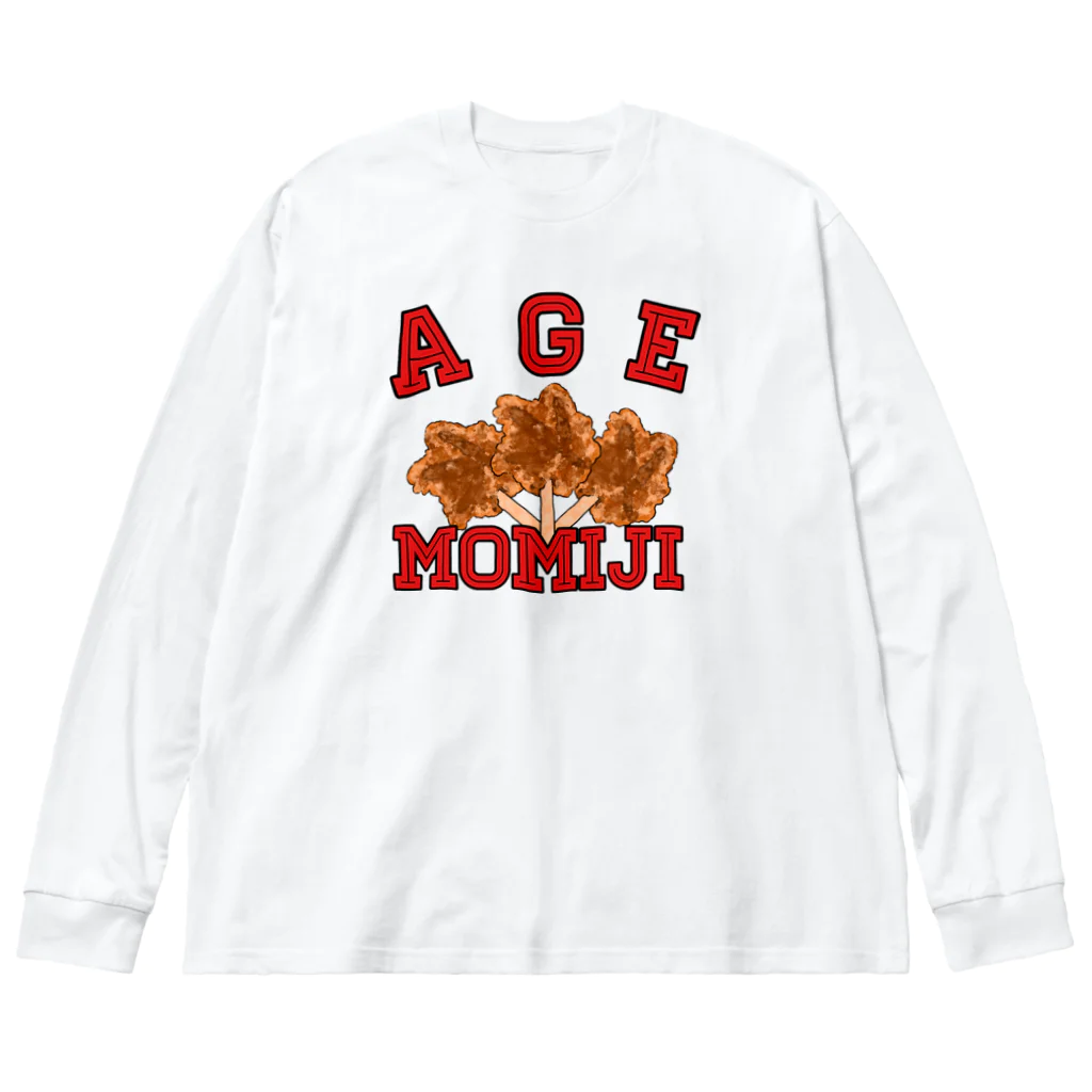 ヘンテコデザイン専門店　SYUNLABOのAGE MOMIJI Big Long Sleeve T-Shirt