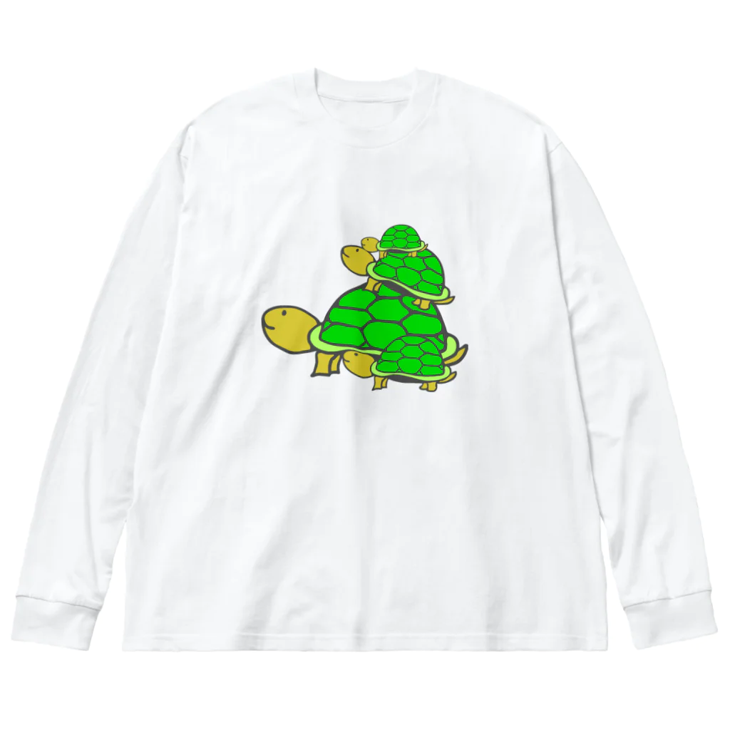 chicodeza by suzuriの可愛い亀の親子 Big Long Sleeve T-Shirt