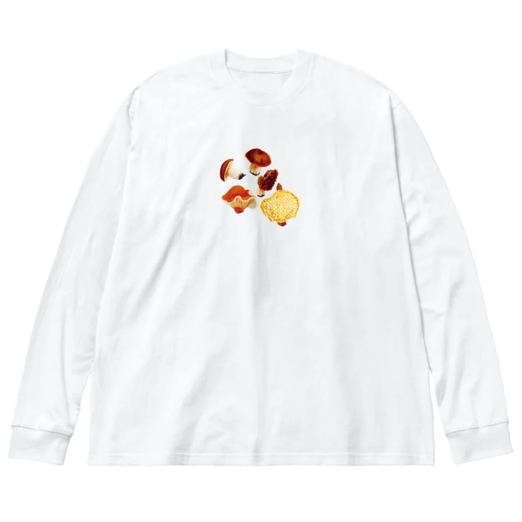 segasworksのキノコ　美味しいの ビッグシルエットロングスリーブTシャツ