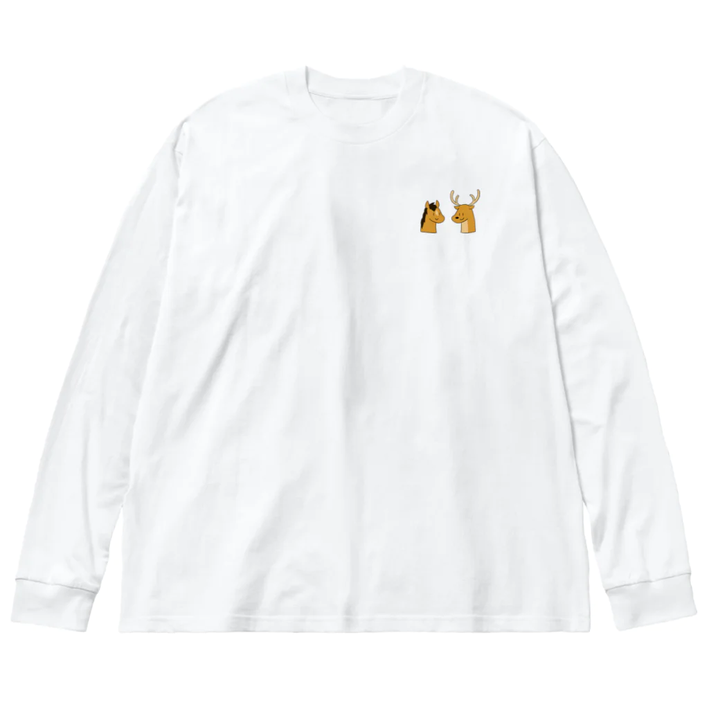 ぇゎ屋( ¨̮ )のうましか（UmaShika.） Big Long Sleeve T-Shirt