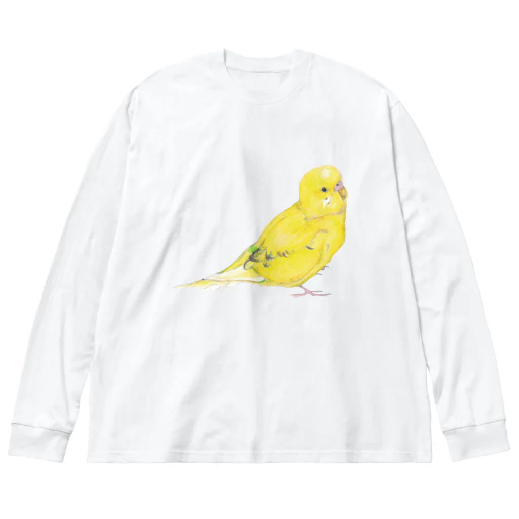 森図鑑の[森図鑑]セキセイインコ黄色 Big Long Sleeve T-Shirt