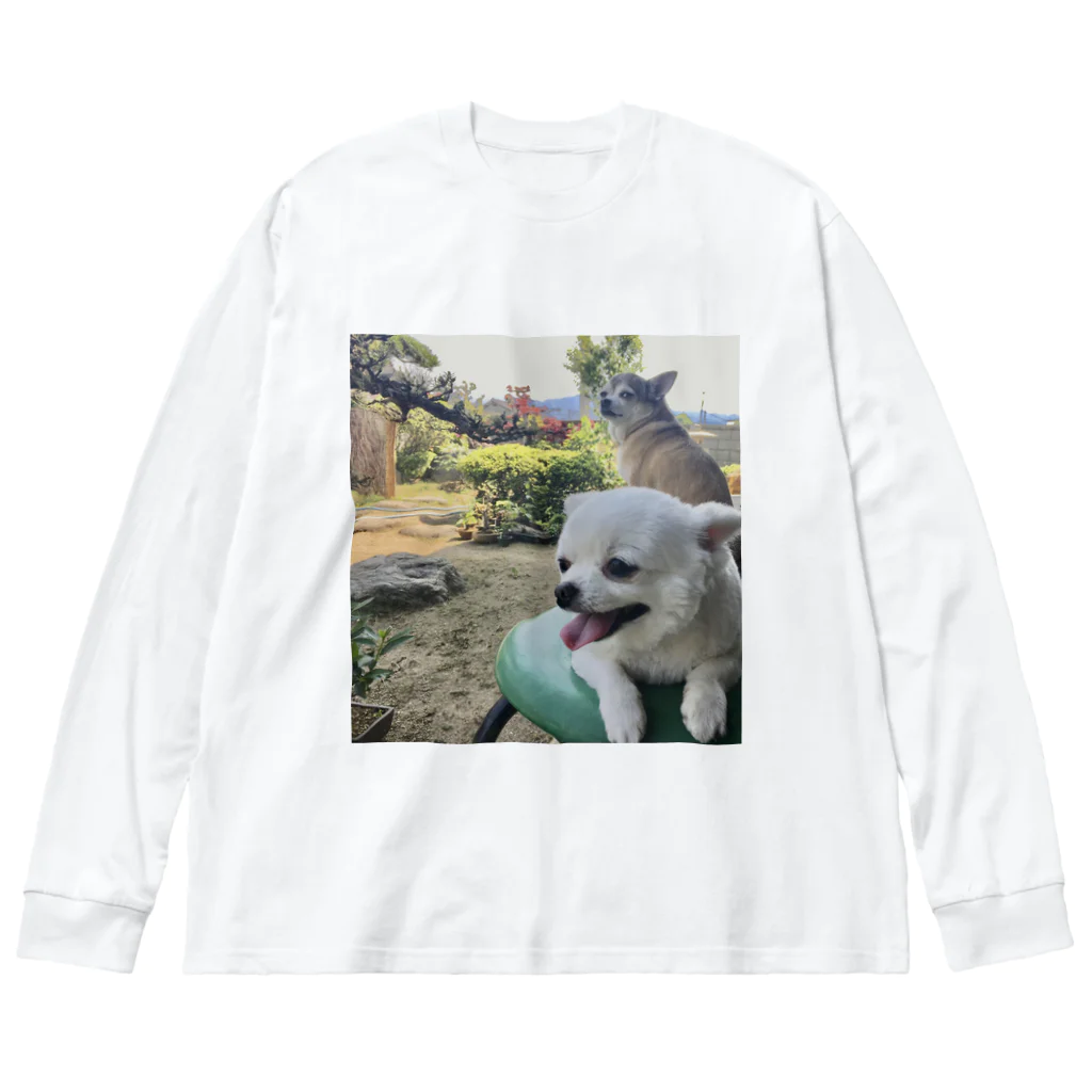 いぬいぬいぬの民家の犬 ビッグシルエットロングスリーブTシャツ