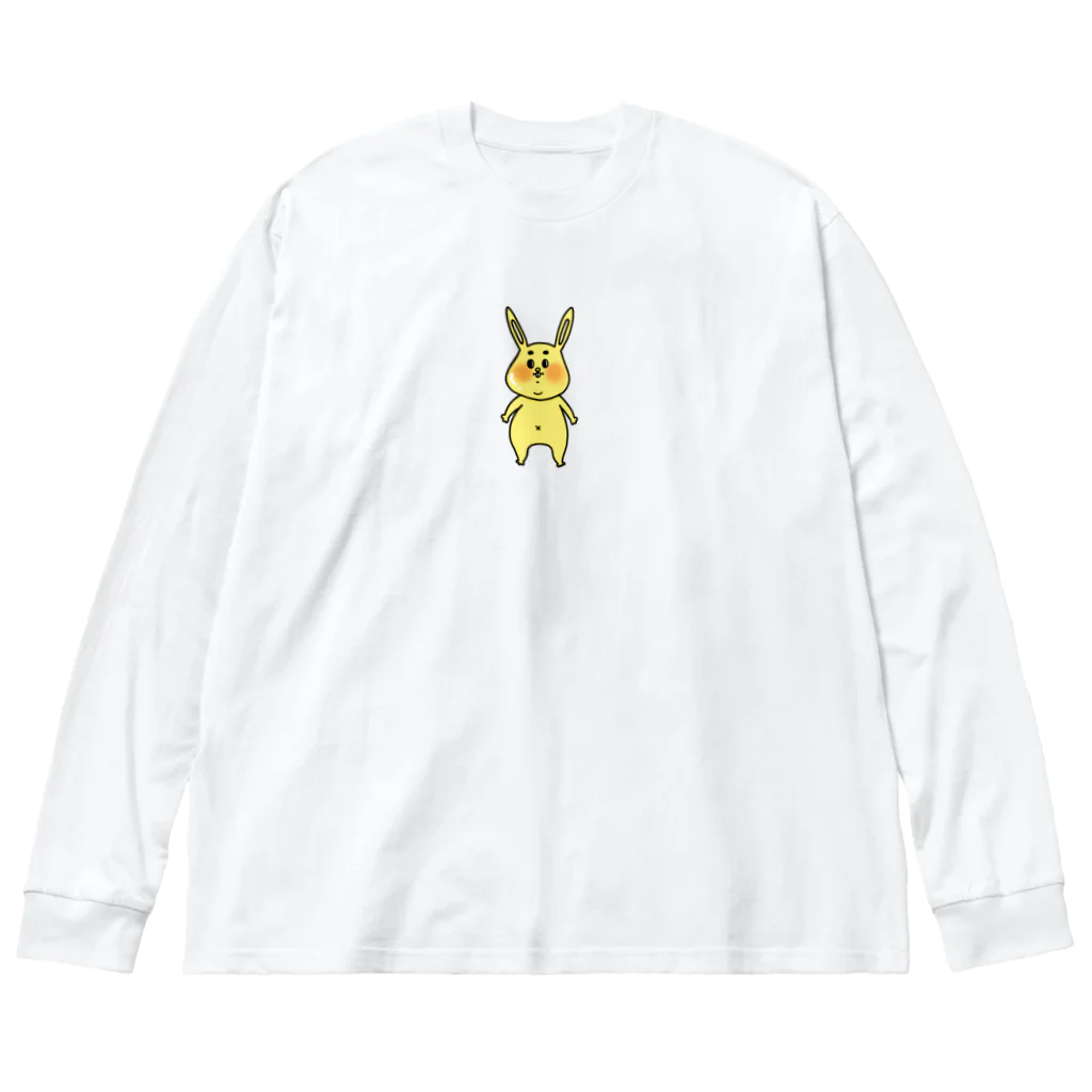 ぎゃらくしーらんどのつるっとうさぎ（きいろ） ビッグシルエットロングスリーブTシャツ