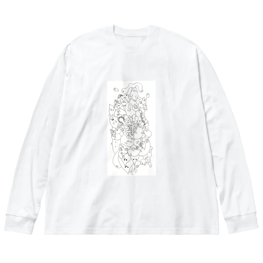 飼育絵日記のなんちゃら曼荼羅 ビッグシルエットロングスリーブTシャツ